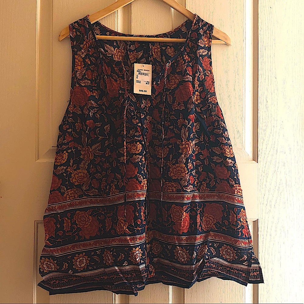 New with tags Lucky Brand sleeveless tunic shirt, size XL.  Beautiful design!